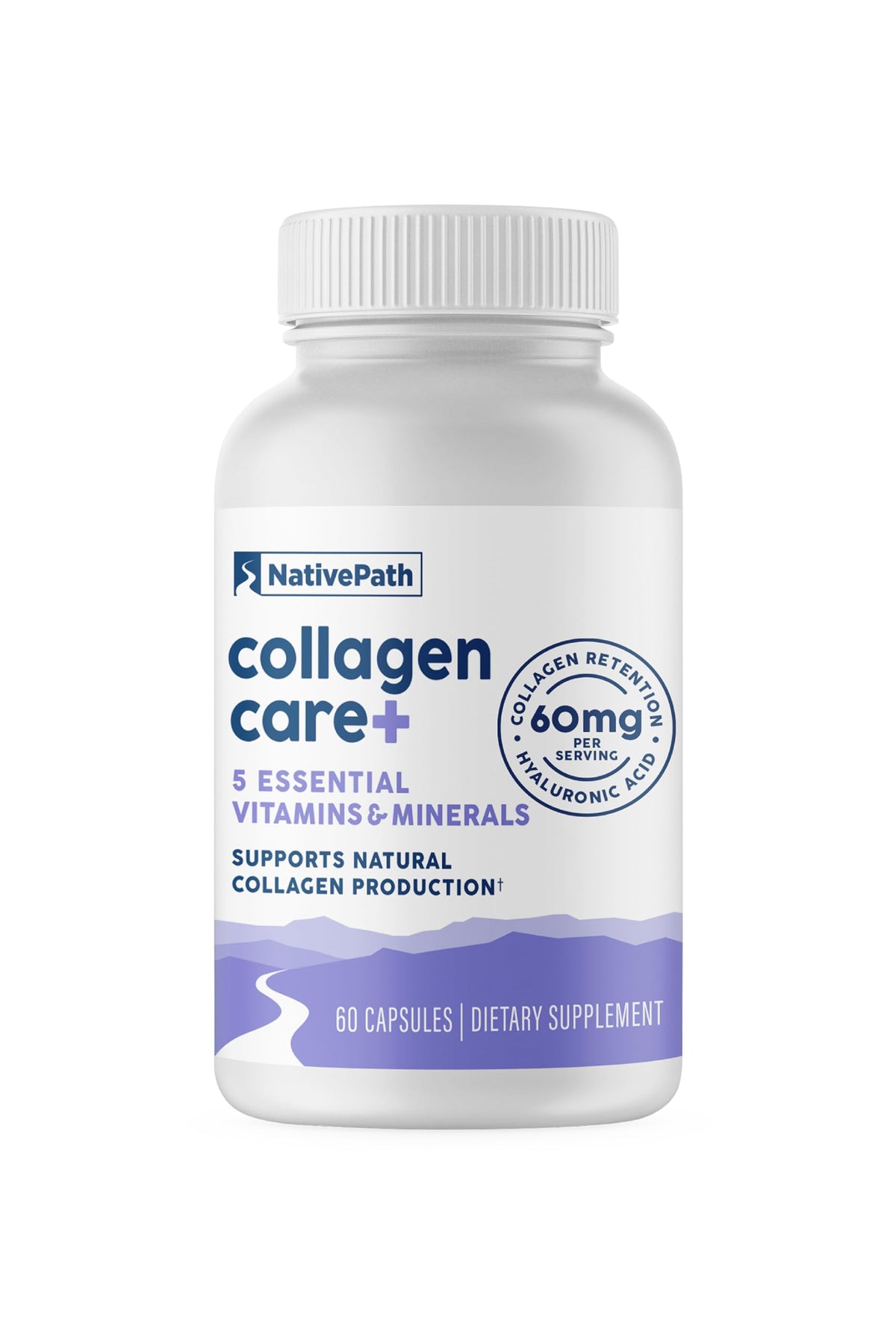 NativePath Collagen Care+ – Bouteille élégante prête à soutenir le collagène quotidien.