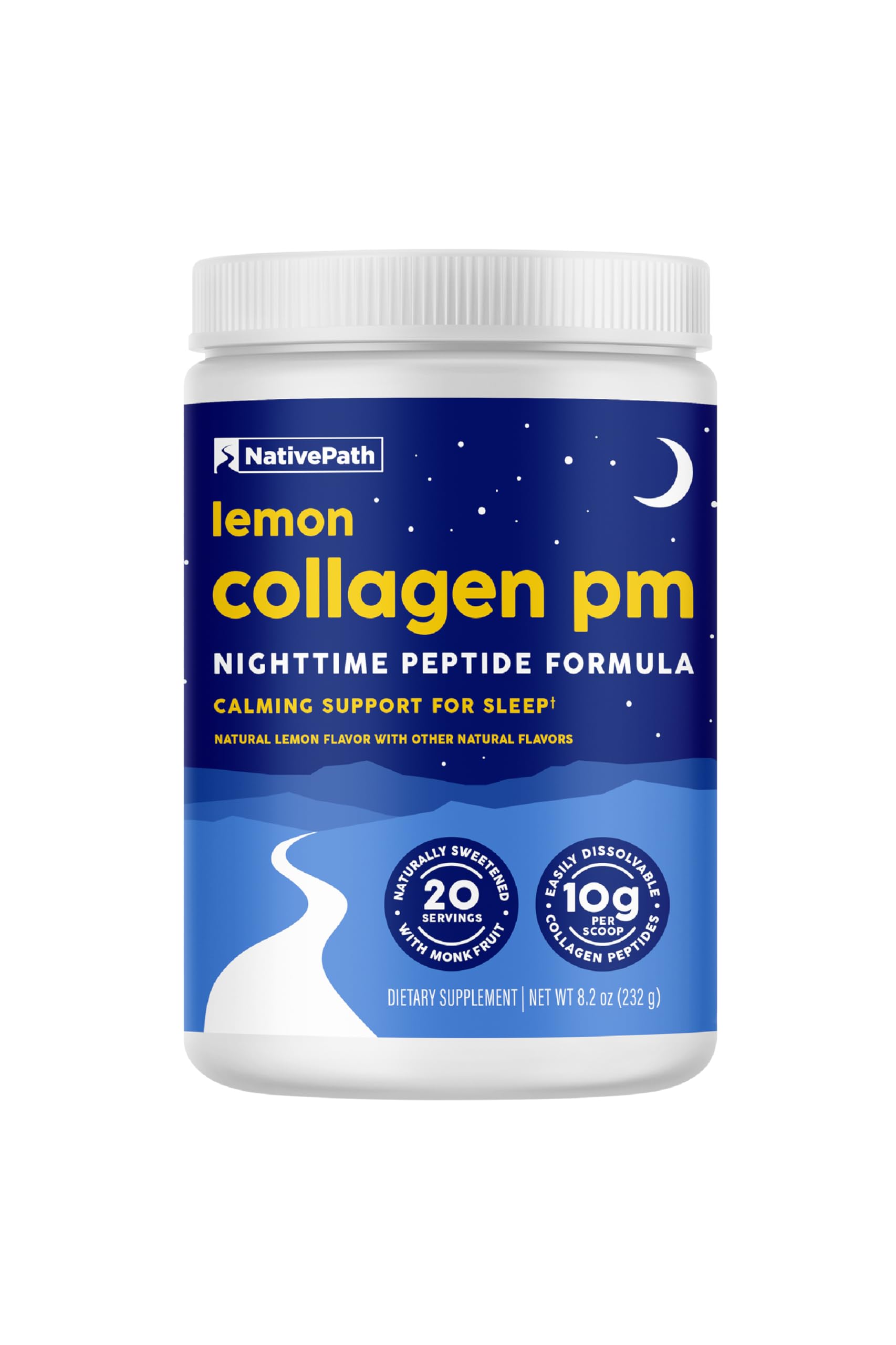 NativePath Collagen PM Lemon – bouteille prête pour votre routine nocturne et détente