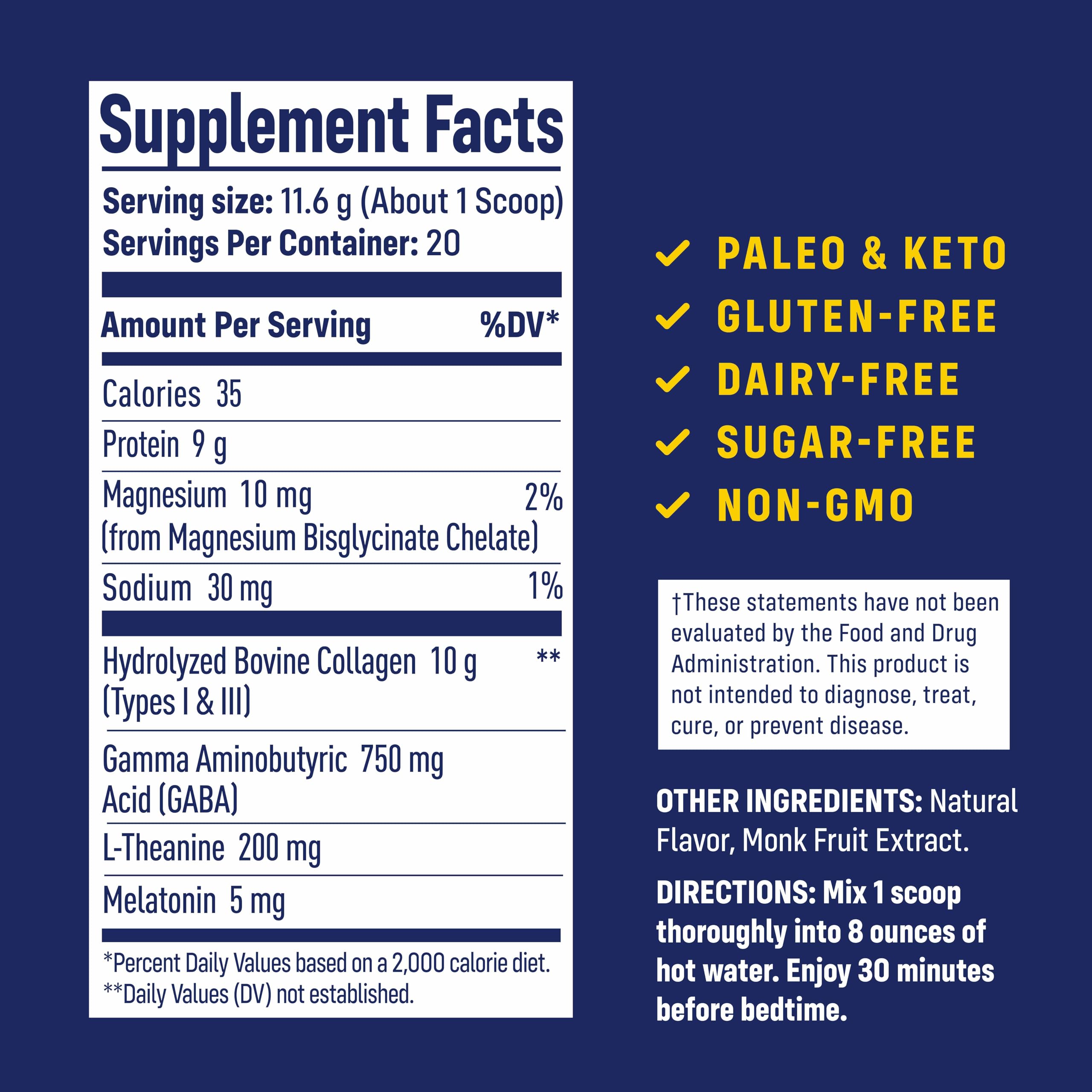 Cuillère-dose NativePath Collagen PM Lemon facilitant une préparation rapide du soir