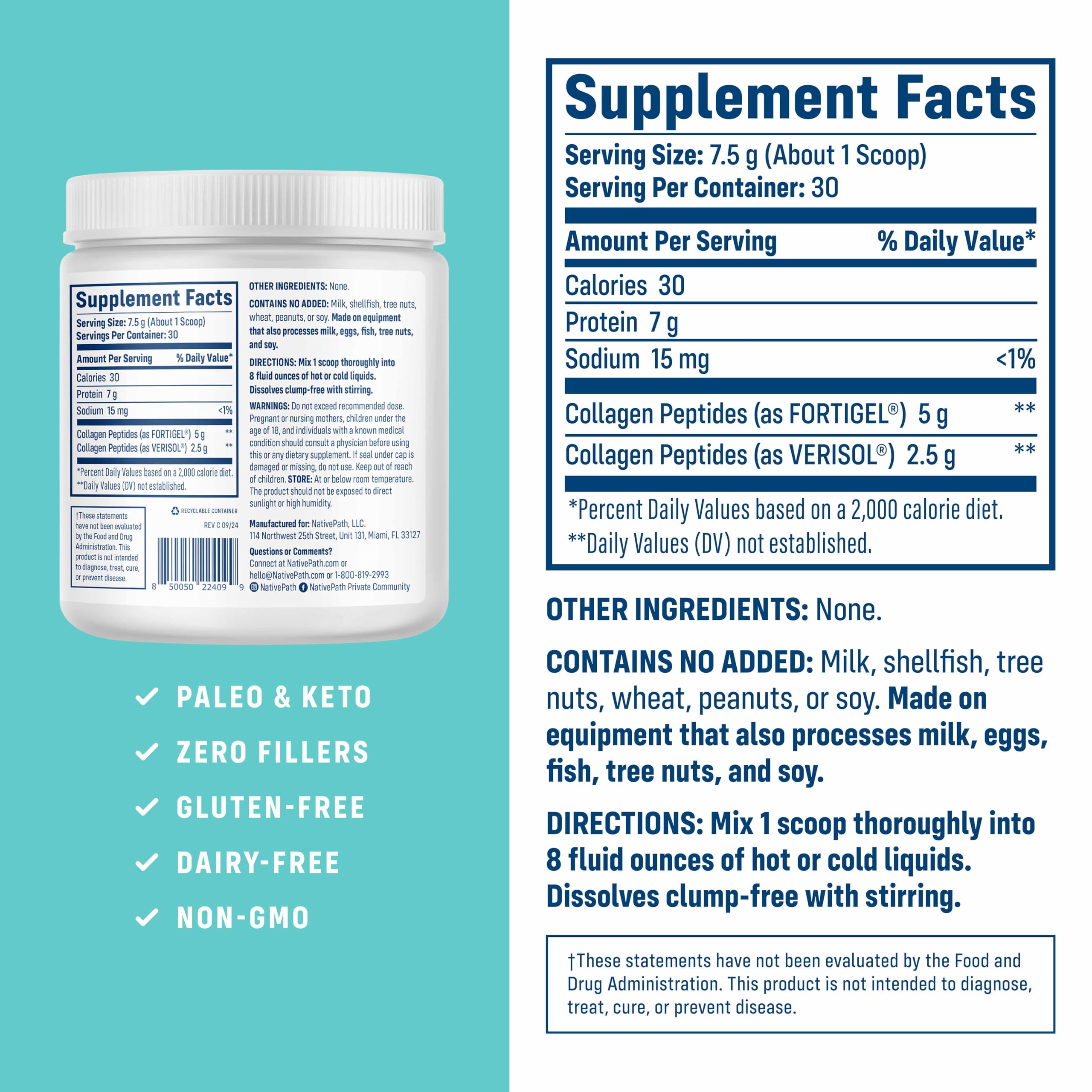 NativePath cuillère-doseuse – mesure facile pour une supplémentation quotidienne