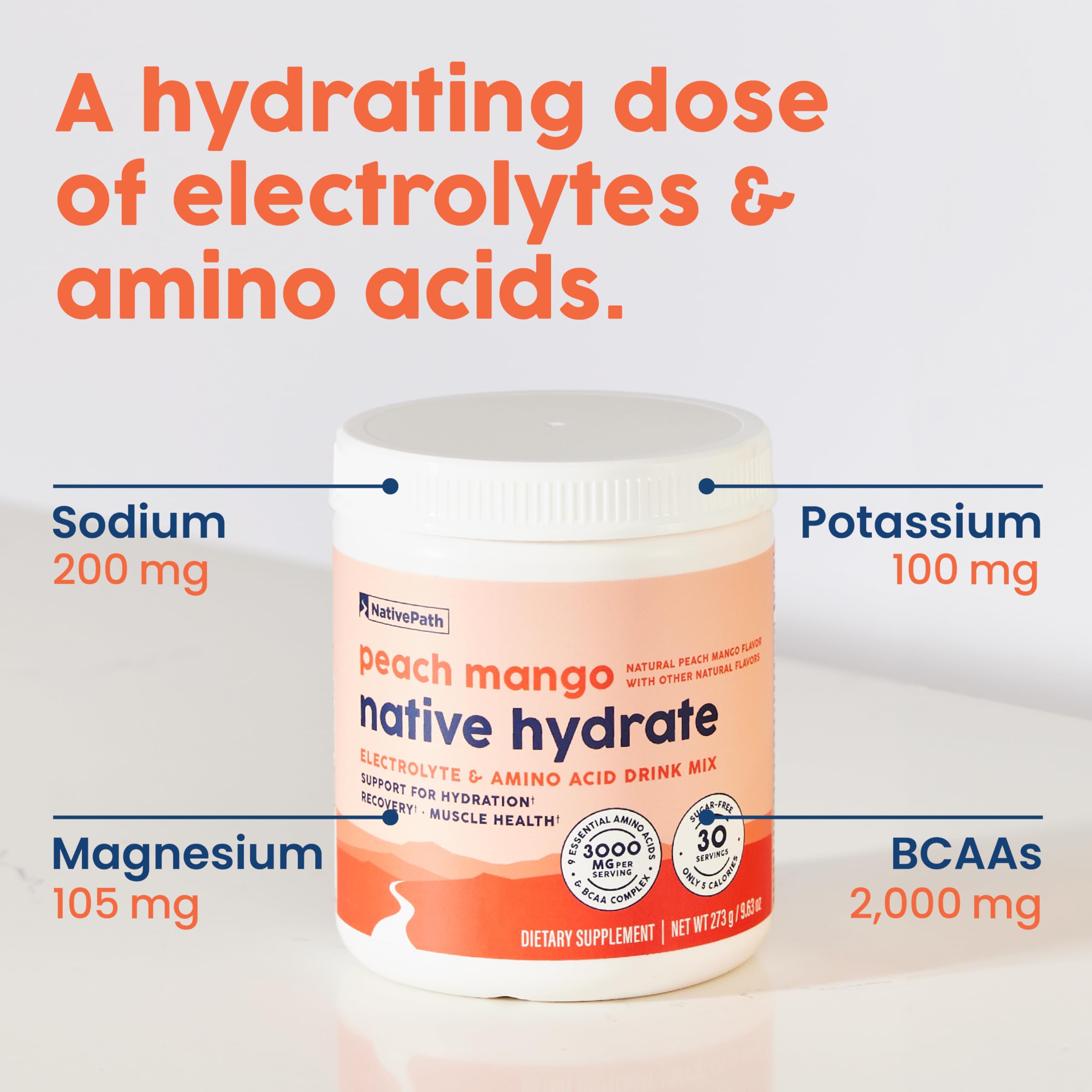 NativePath Hydrate utilisation avant et après l'entraînement, source potentielle d'électrolytes équilibrés.