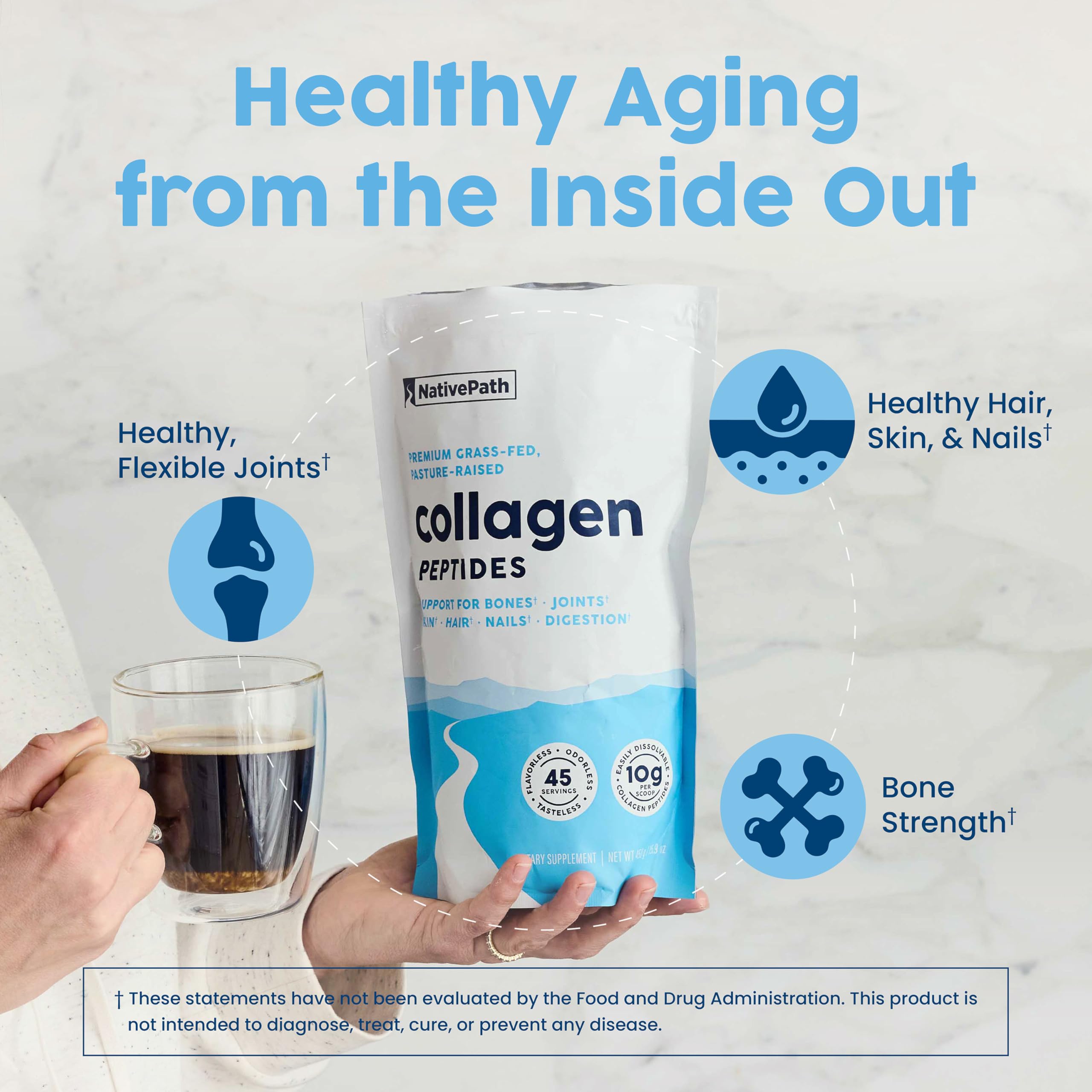 NativePath Collagène Peptides: cheveux-ongles-sante favorisant la force et la croissance