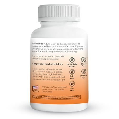 Natleo USA Theracurmin: dosage quotidiens indiqué sur l'emballage pour routine simple.