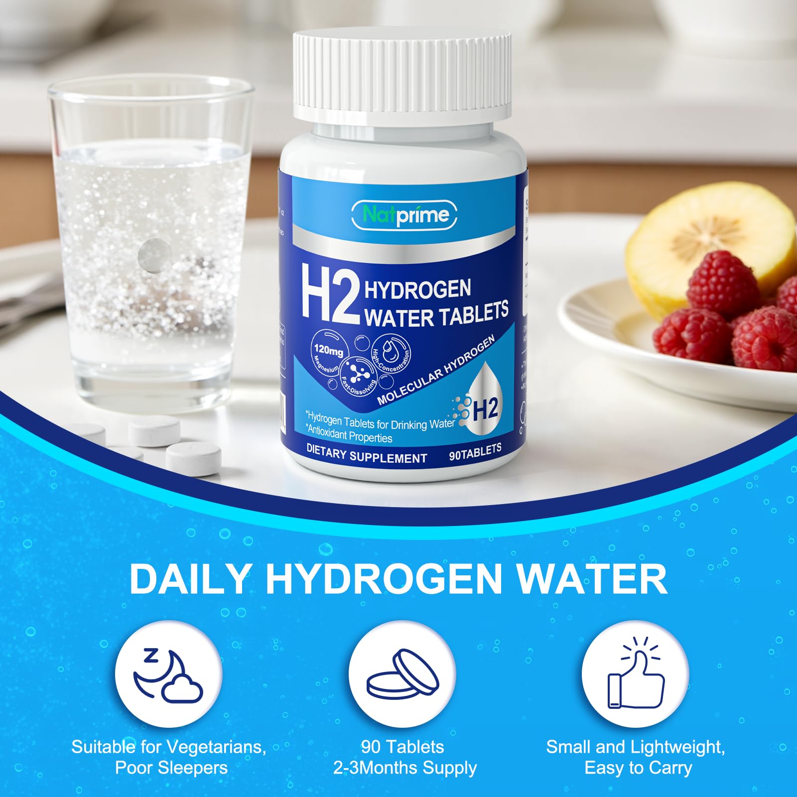 Natprime bouteille portable hydrogene pour hydratation pratique en voyage