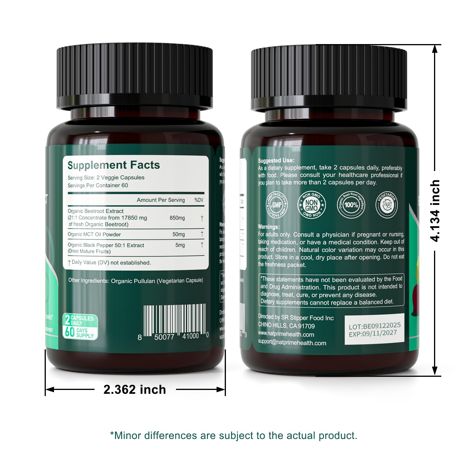 Gelules Natprime Betterave organique: extrait concentré pour soutien circulatoire potentiel.