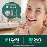 Capsules faciles à avaler: deux par jour pour environ 60 jours.