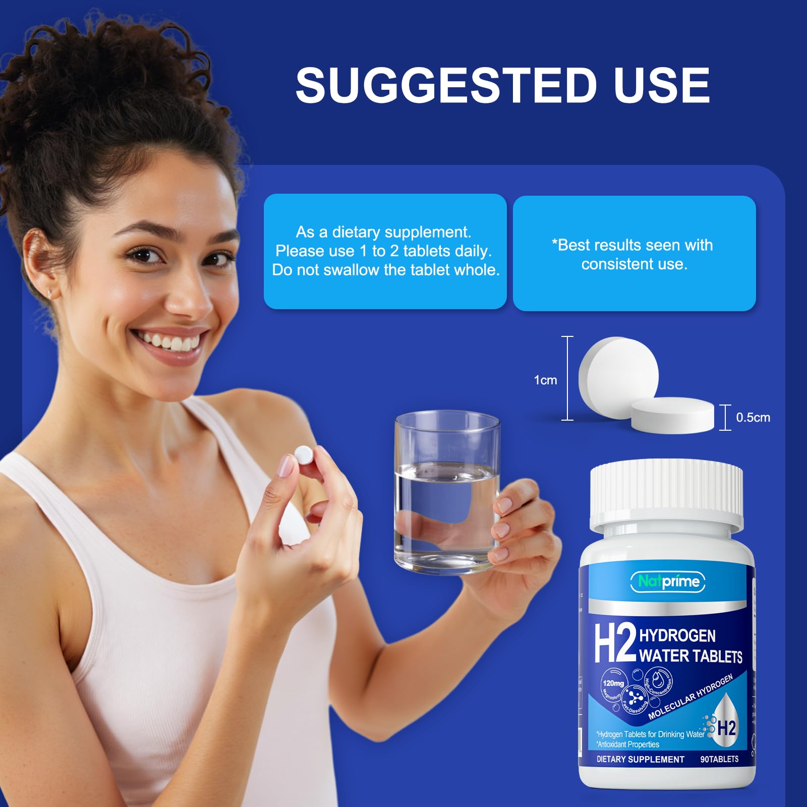 Natprime tablettes eau hydrogene usage quotidien format pratique