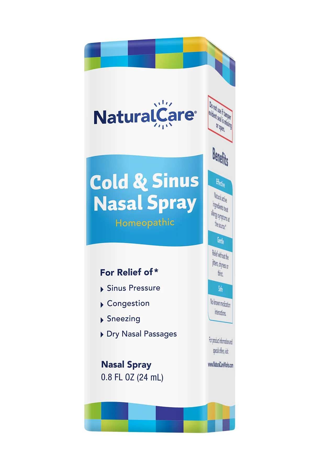 Natra-Bio NaturalCare spray nasal - emballage compact prêt pour le voyage.