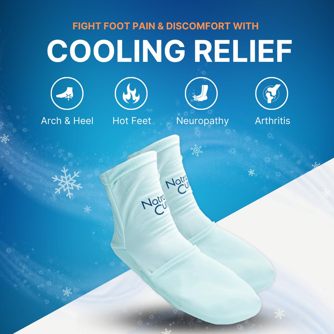 Pack gel NatraCure sous le pied offrant refroidissement ciblé.