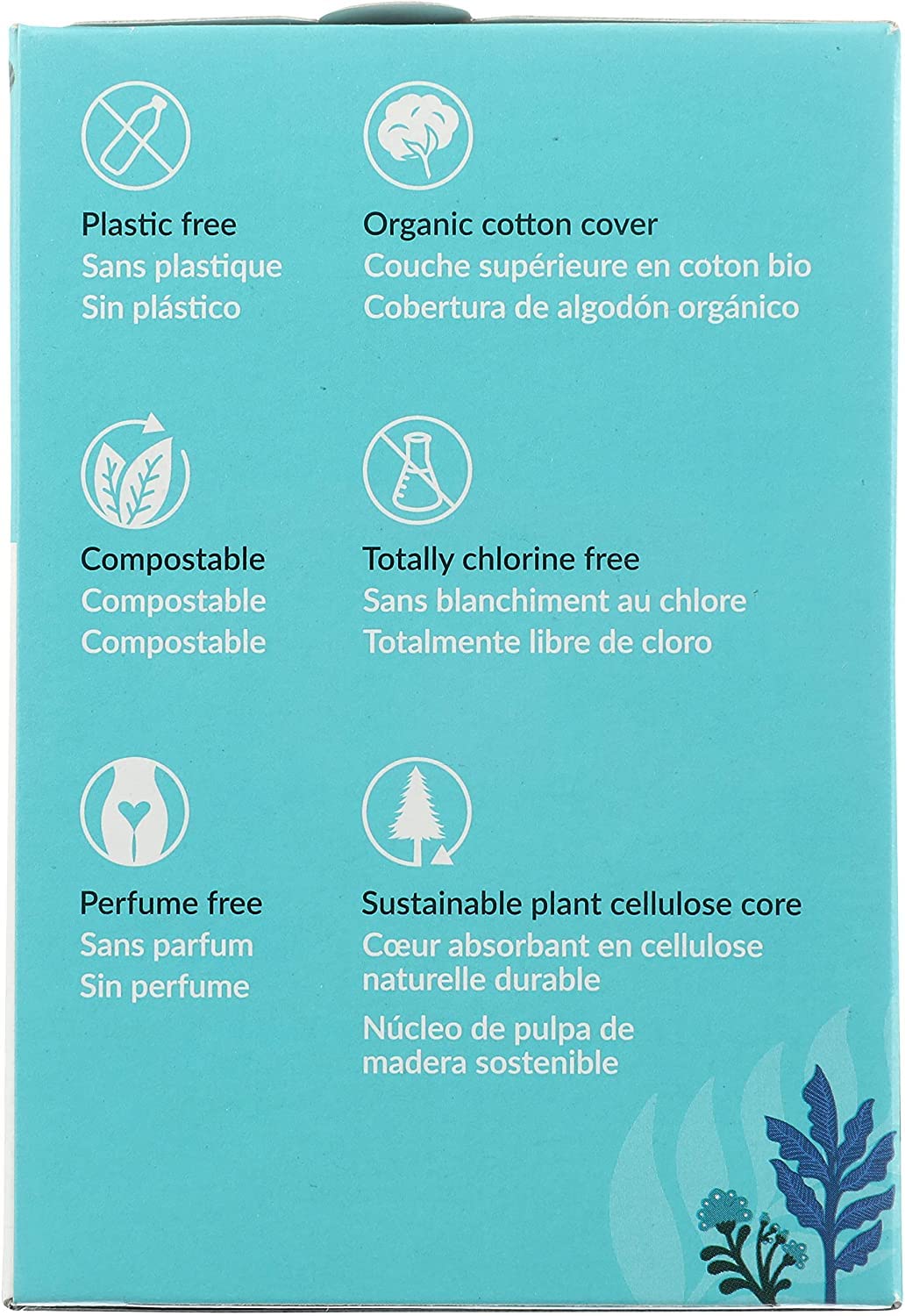 Serviettes compostables EN13432 Natracare, réduction des déchets.