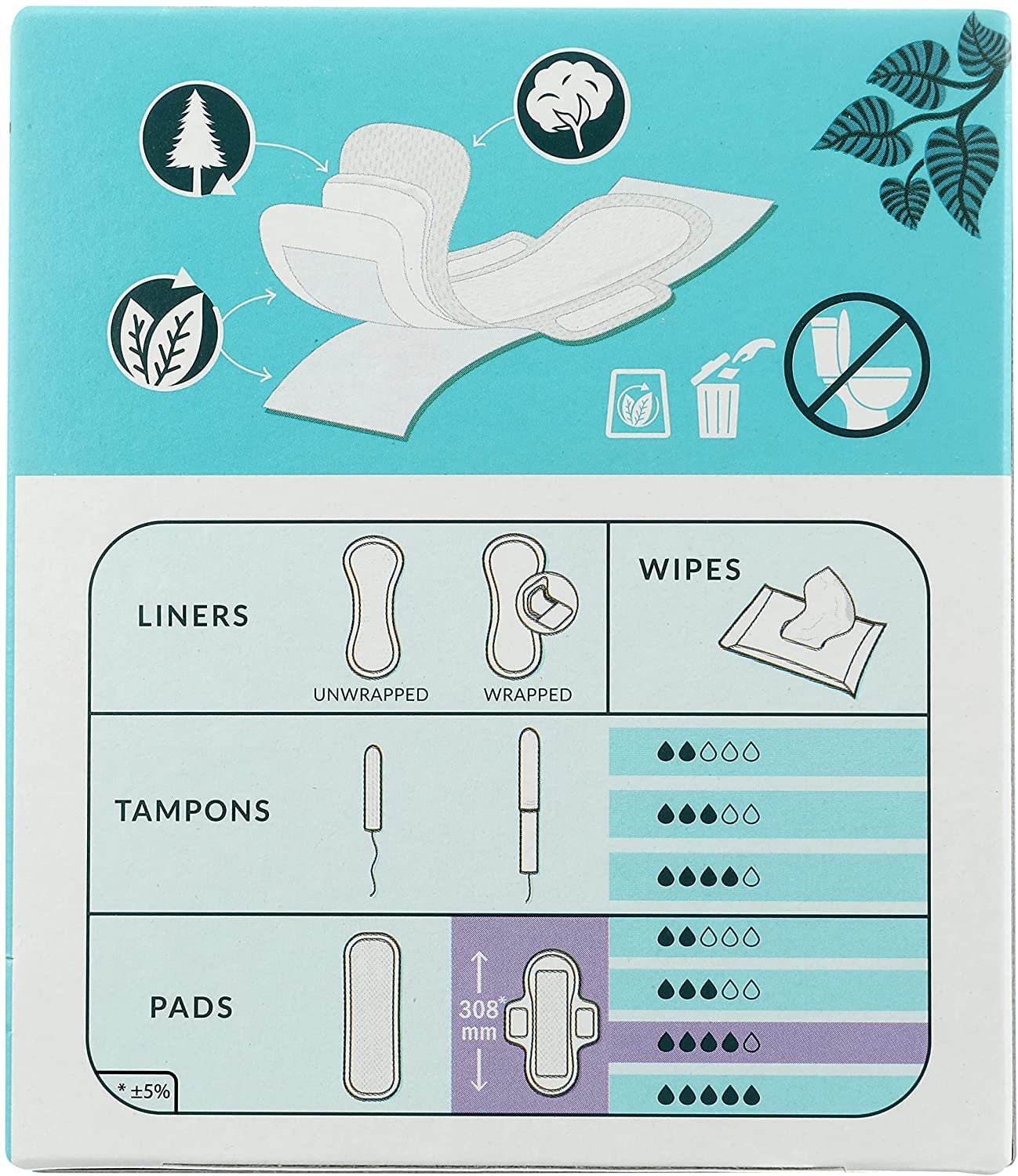 Confort et douceur Natracare, adaptées aux peaux sensibles.