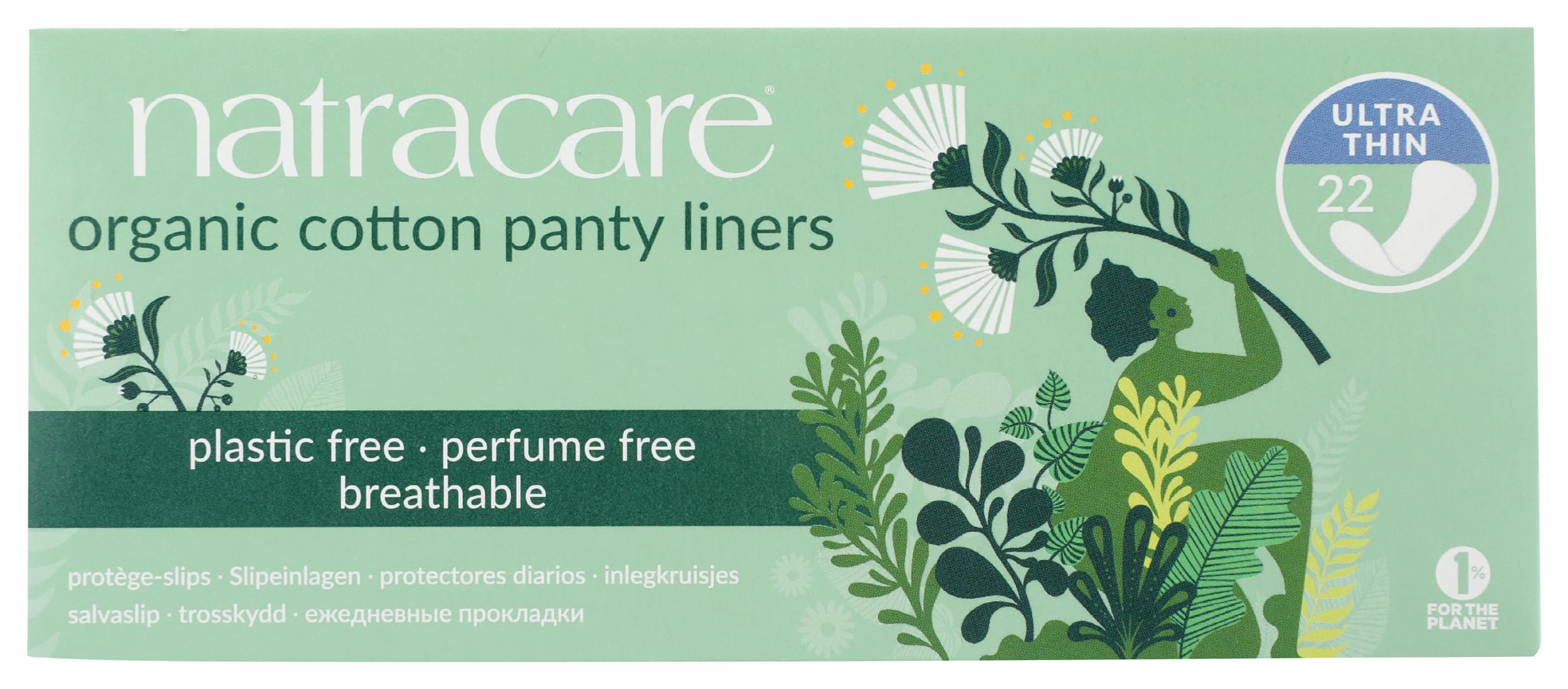 Natracare protège-slip ultra-fin en coton biologique pour protection discrète.