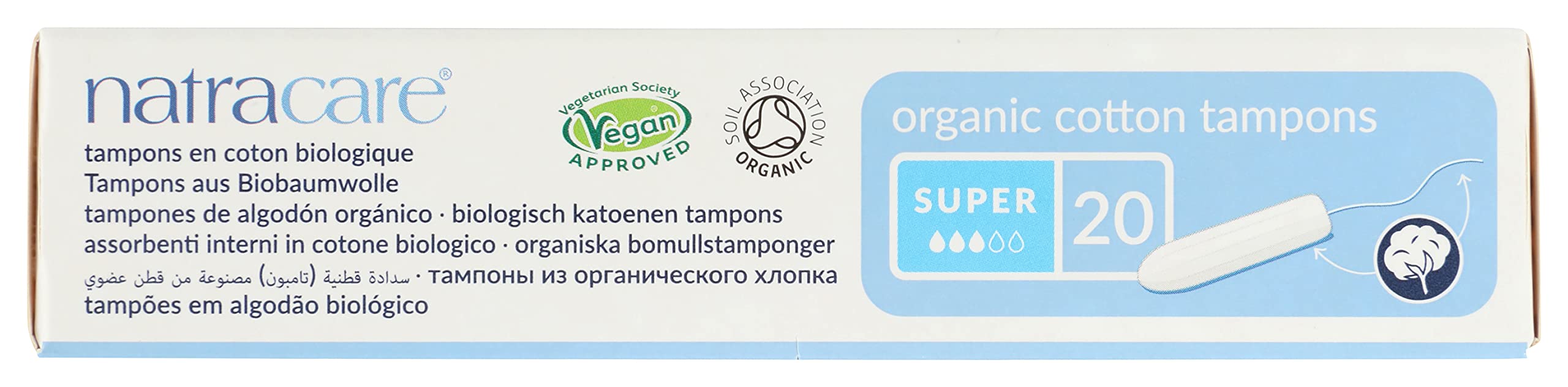 Emballage écologique Natracare, recyclable et facile à recycler.