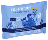 Natracare lingettes intimes coton bio calendula, soulagement doux après l'effort.
