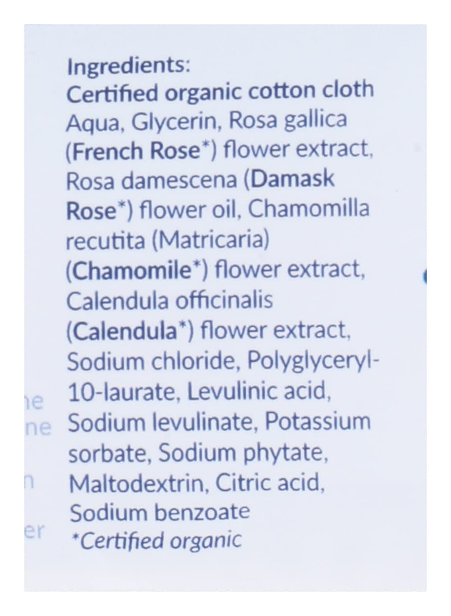 Natracare lingettes intimes coton bio rose française, sensation rafraîchissante et naturelle.