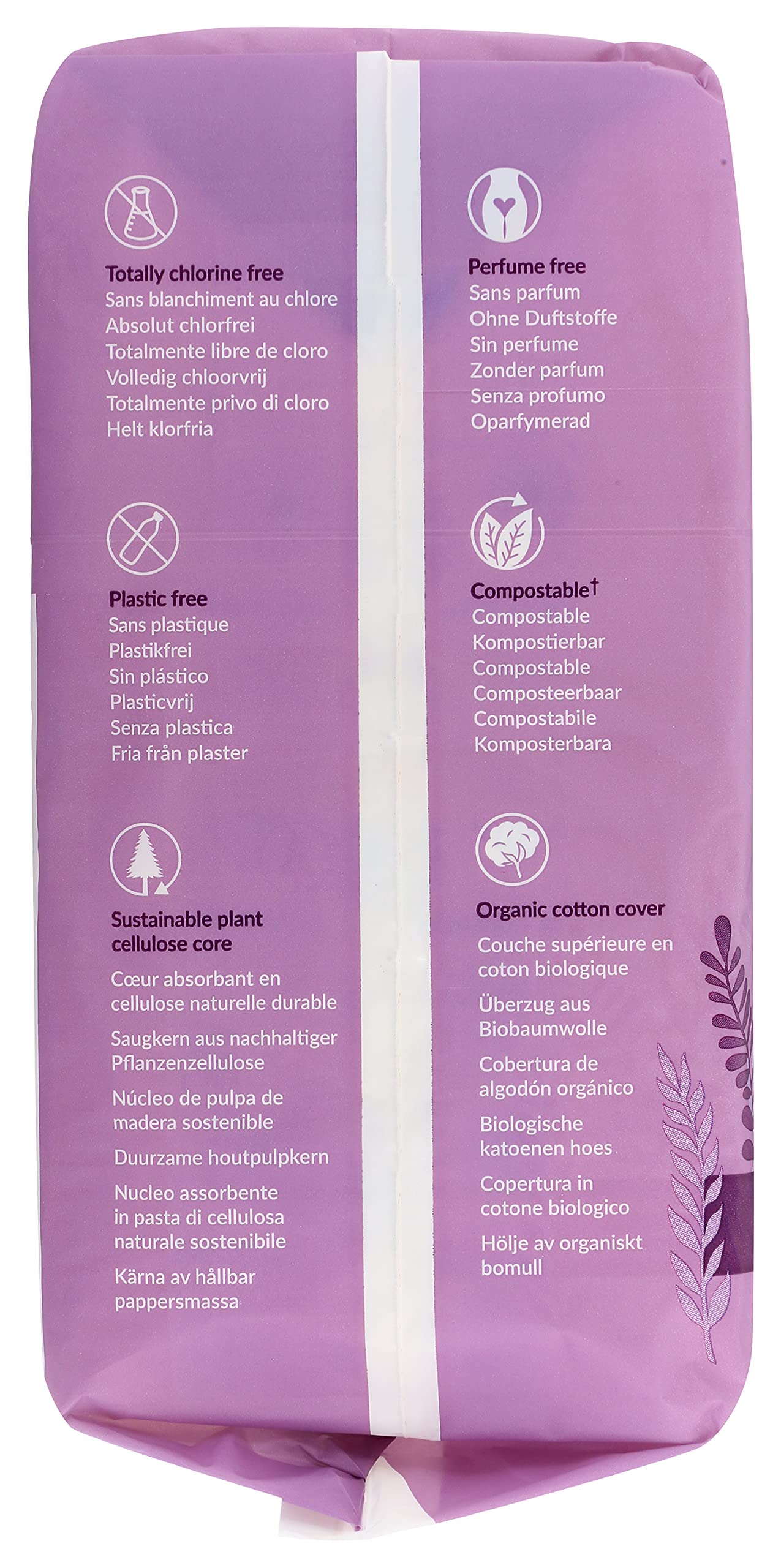 Matériau naturel de Natracare pour une sensation plus naturelle.