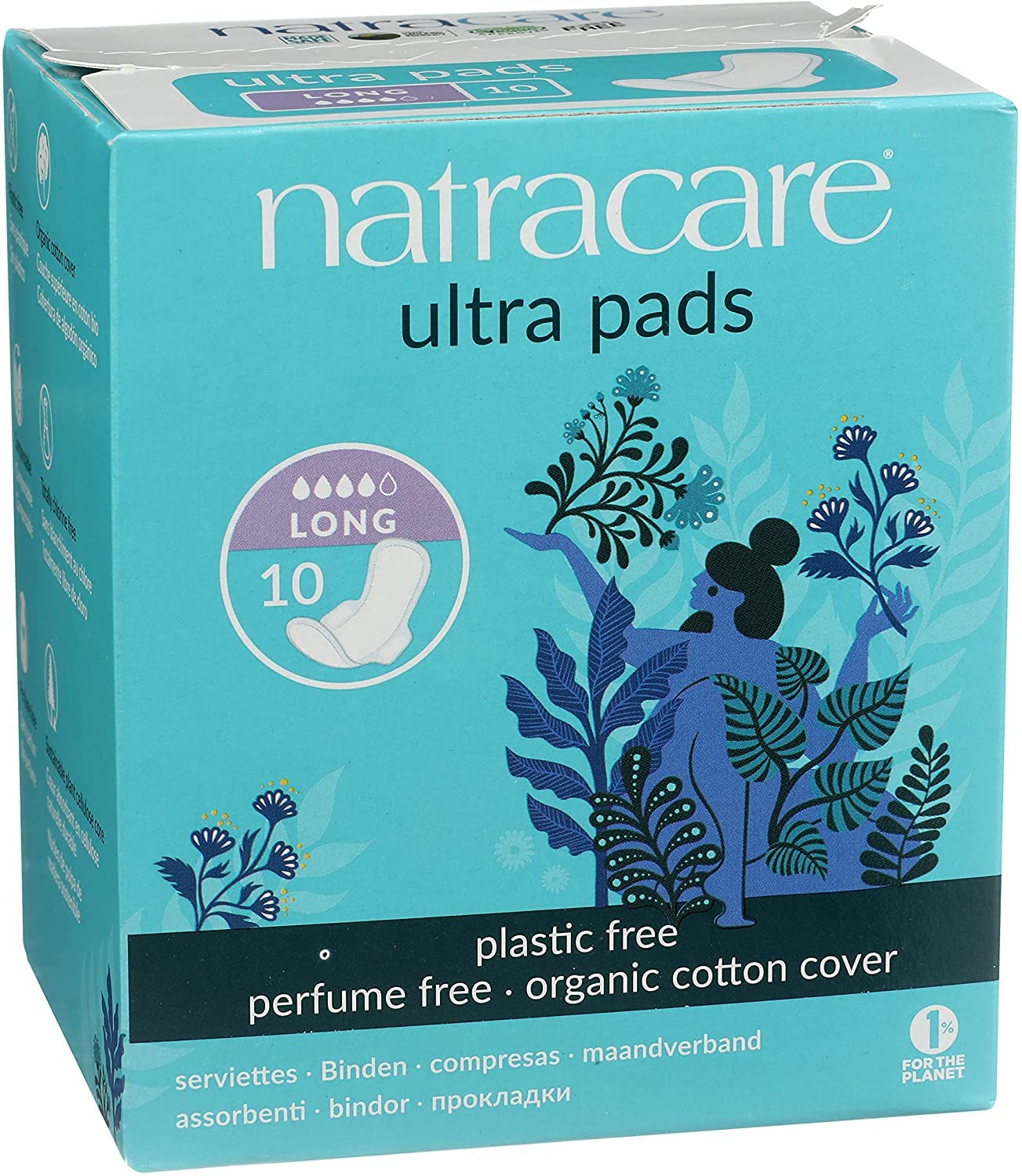 Matériaux naturels Natracare, moins d'irritation potentielle pour peaux sensibles.