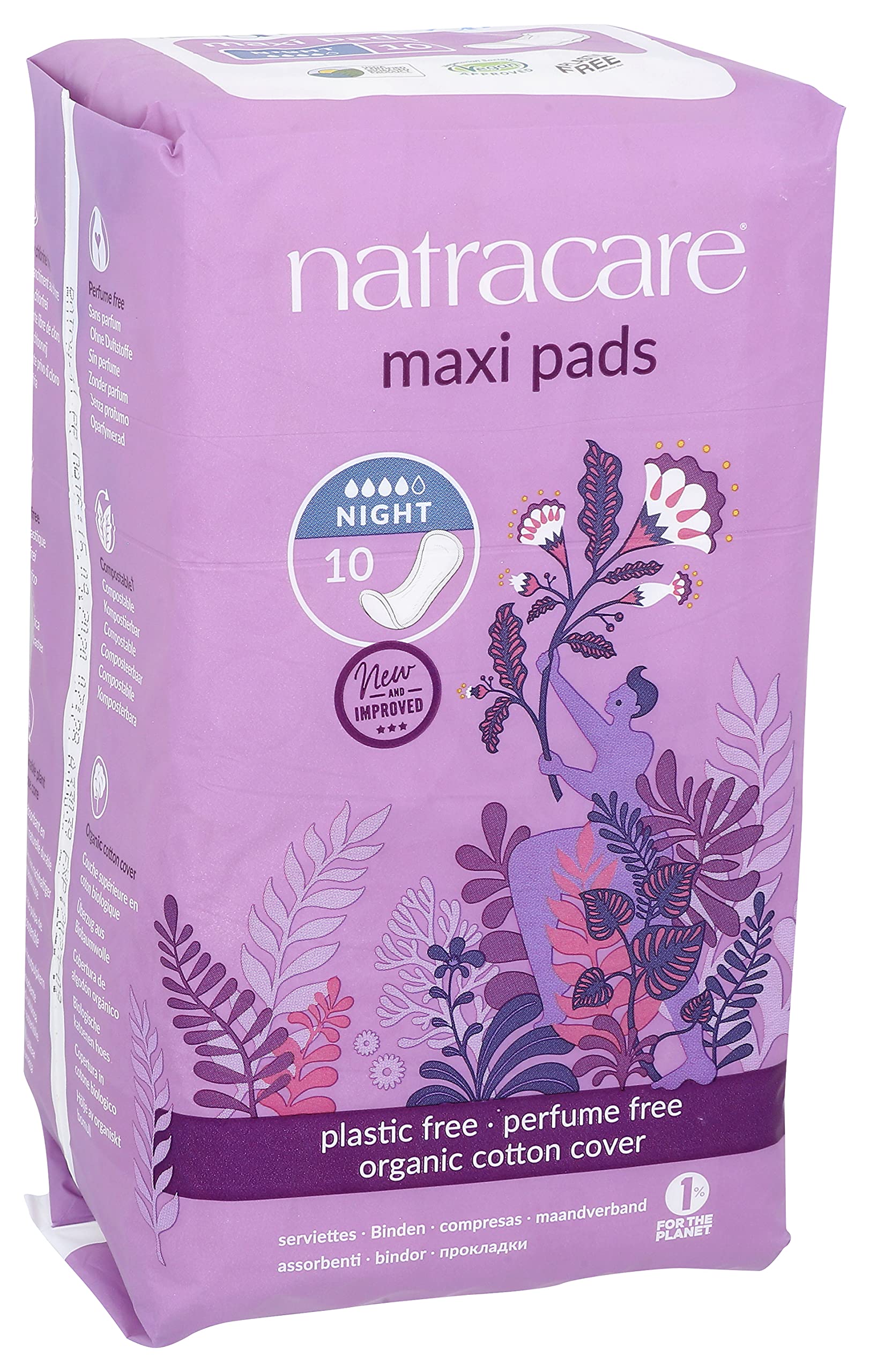 Natracare Maxi Nuit sans ailes: protection nocturne discrète et confortable.