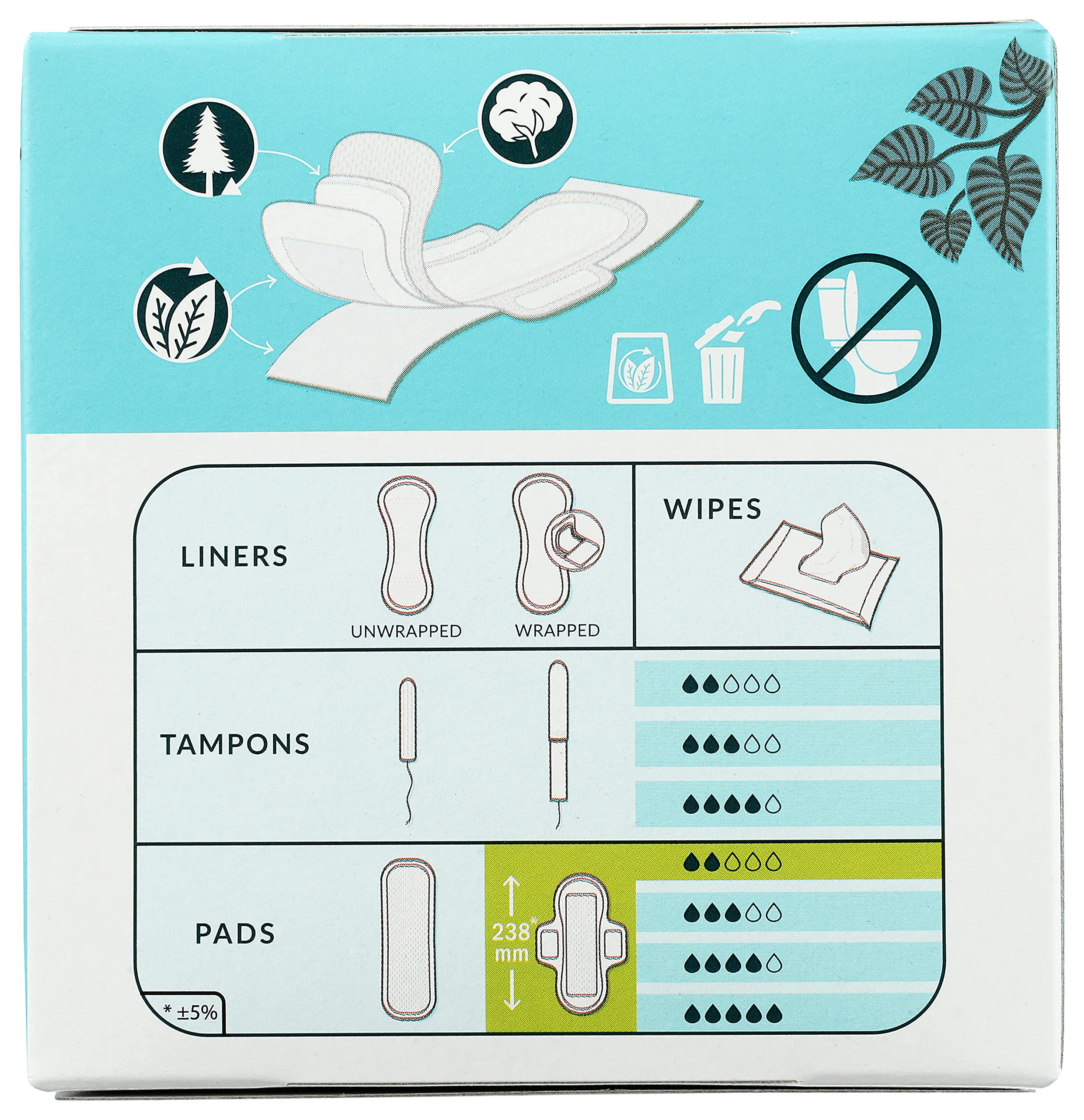 Natracare sans produits chimiques, sécurité et pureté pour l'usage quotidien.