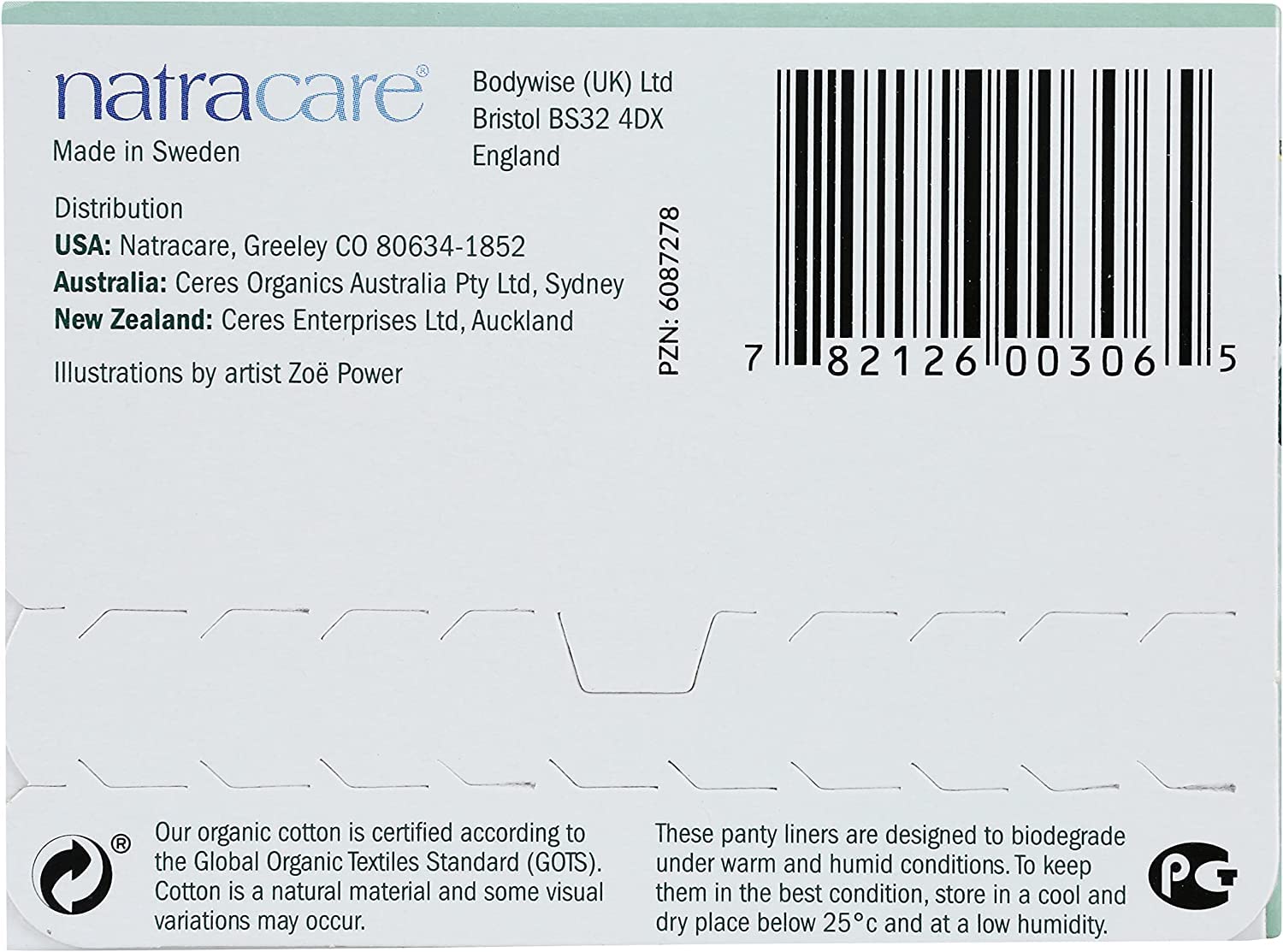 Natracare protégeant-slips incurves sans chlore, confort léger