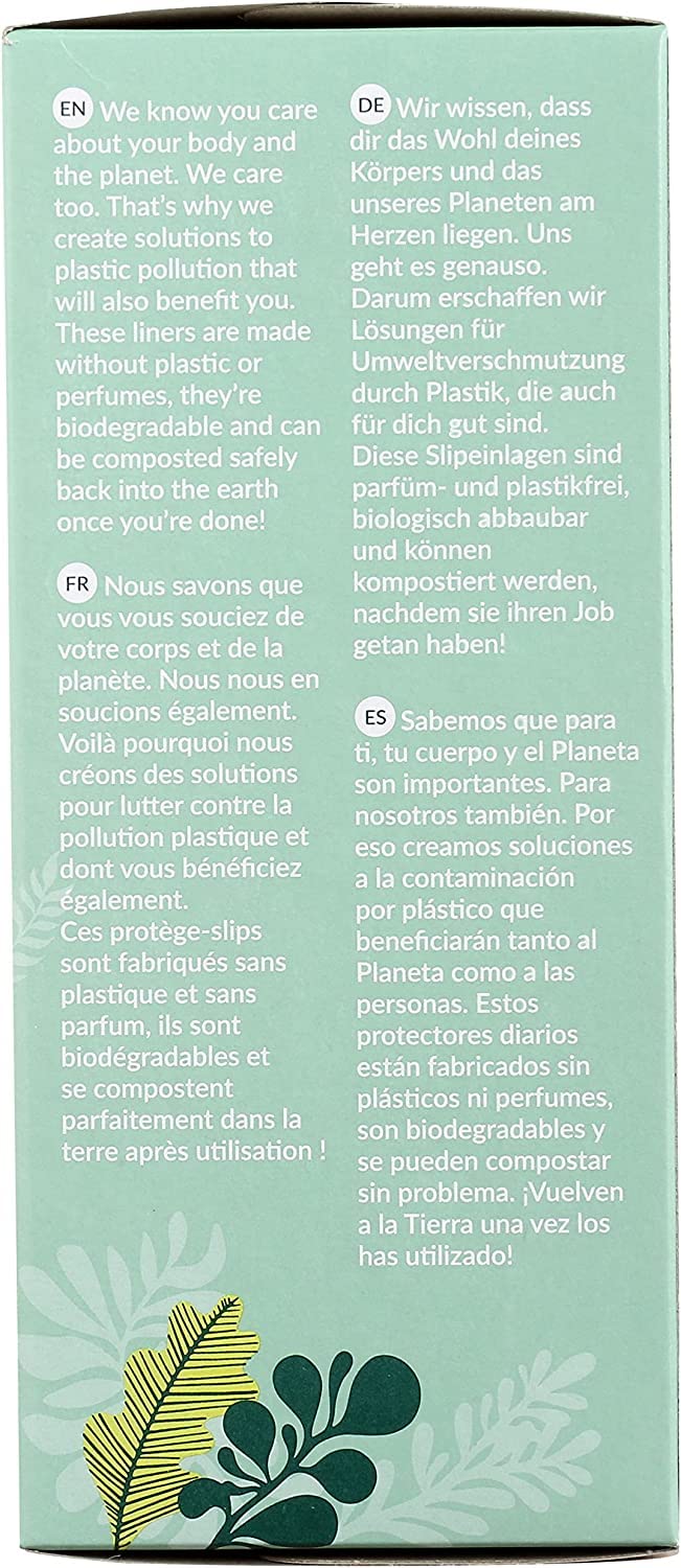 Natracare protégeant-slips incurves sans colorants, toilette quotidienne simple