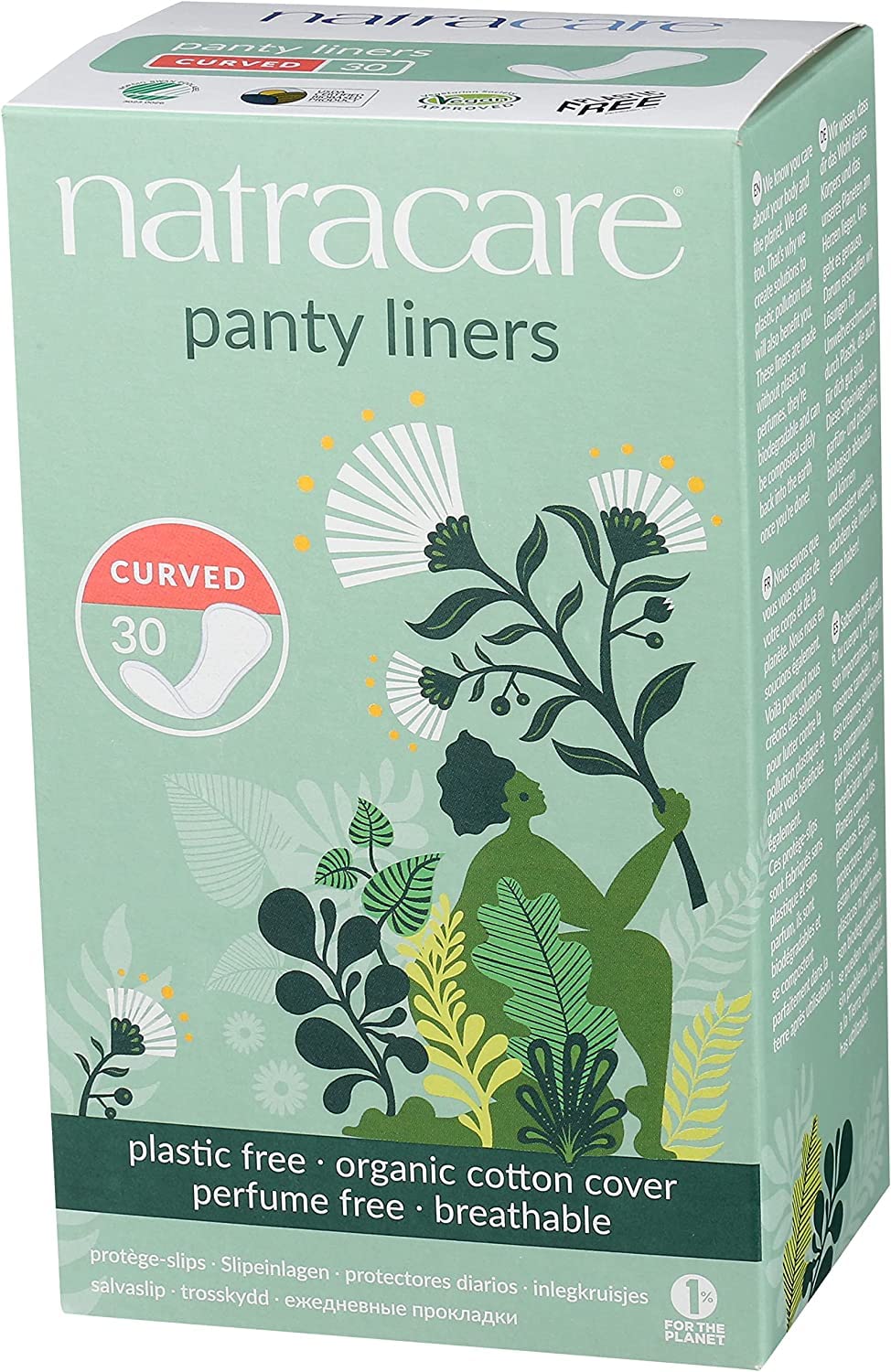 Natracare protégeant-slips incurves sans parfum, respect peau sensible