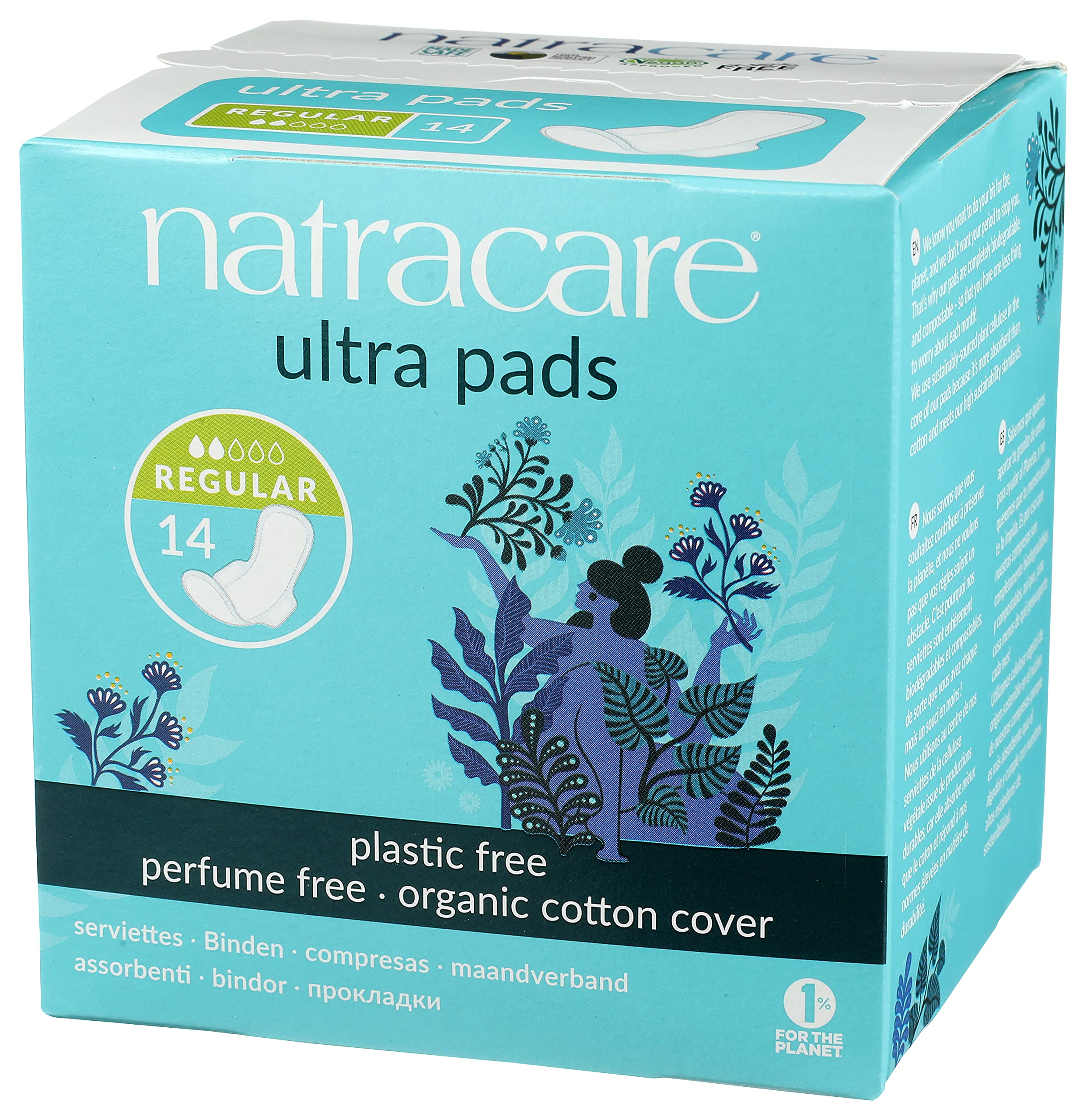 Natracare pulpe cellulose écologique et amidon végétal, respectueux de l'environnement.