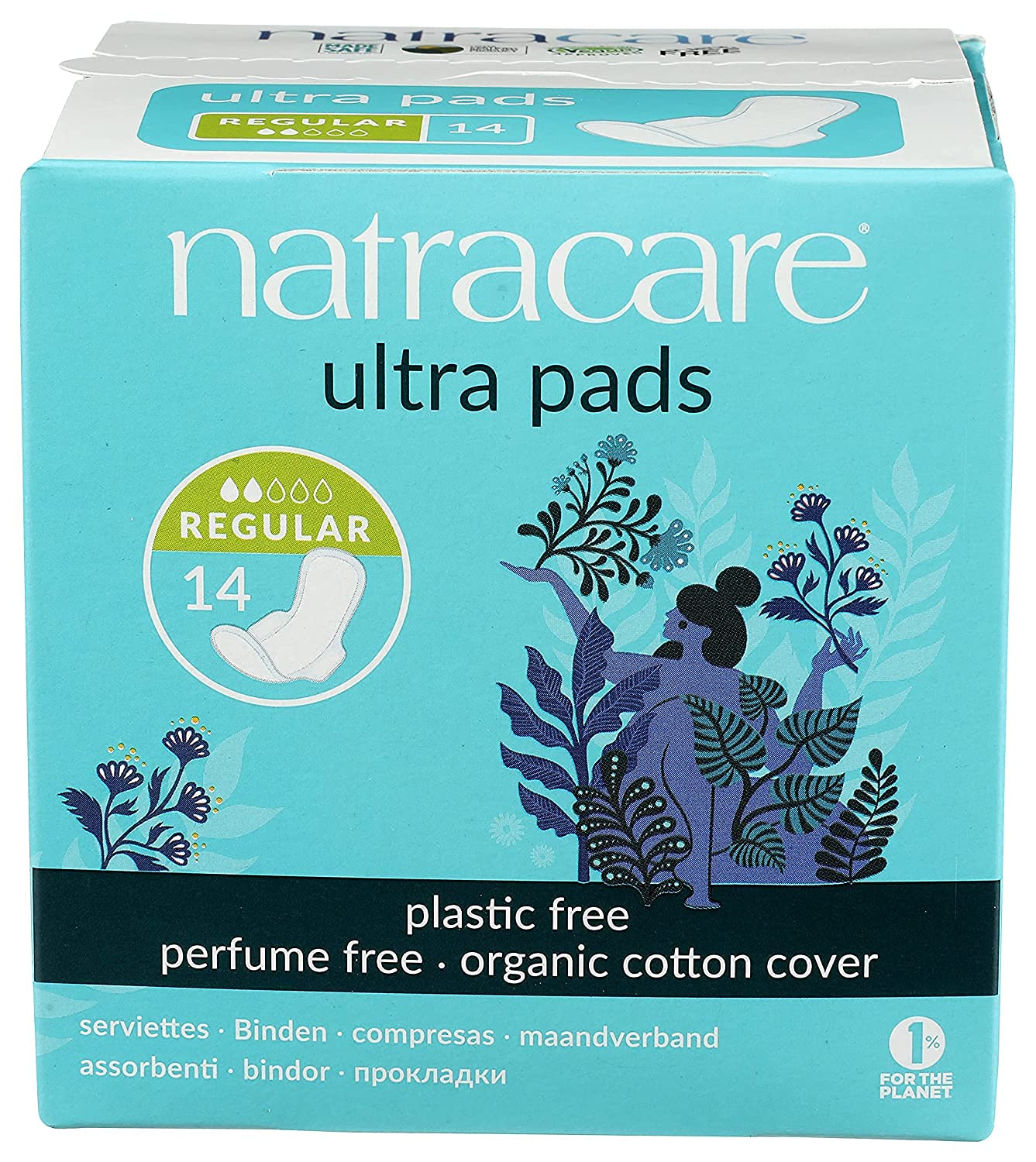Natracare serviette ultra avec ailes, confort discret et sûr.