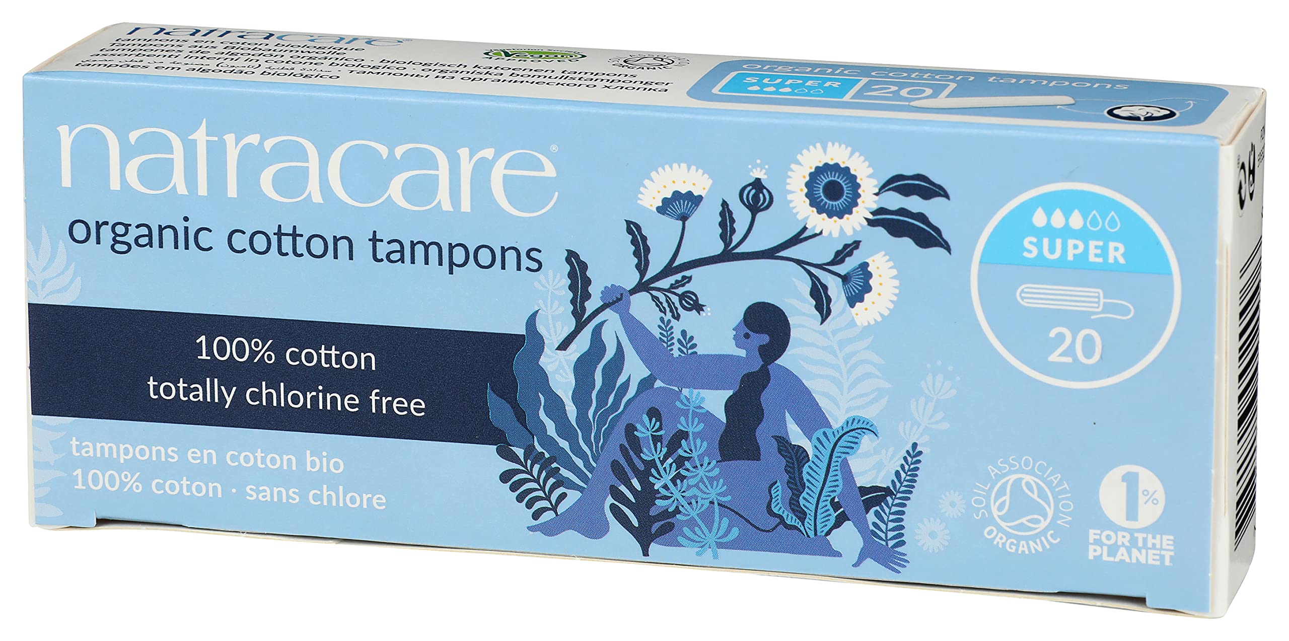 Tampon Natracare biodégradable et compostable après utilisation.