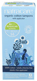 Tampons Natracare en coton biologique avec applicateur en carton, emballage écologique.