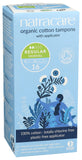 Tampons Natracare en coton biologique avec applicateur-carton, démontrant packaging recyclable.