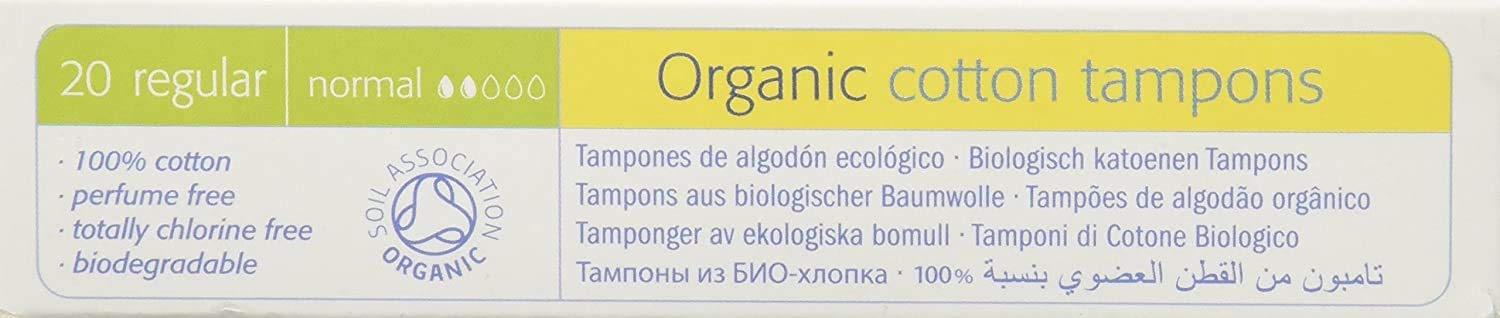 Lot de 4 paquets Natracare, coton biologique, utilisation pratique et zéro applicateur.