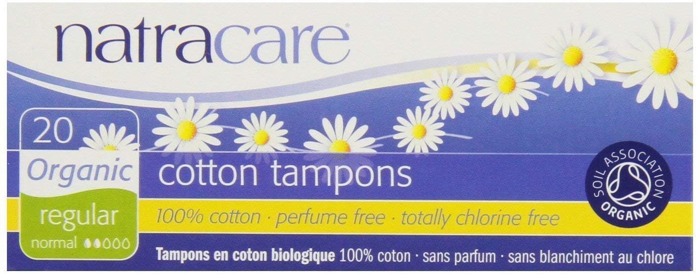 Tampons Natracare Organiques Regular, boîte de 20, absorption fiable et naturelle