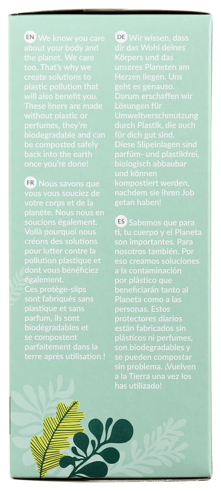 Natracare tanga sans plastique ni colorants ni chlore pour peau sensible.