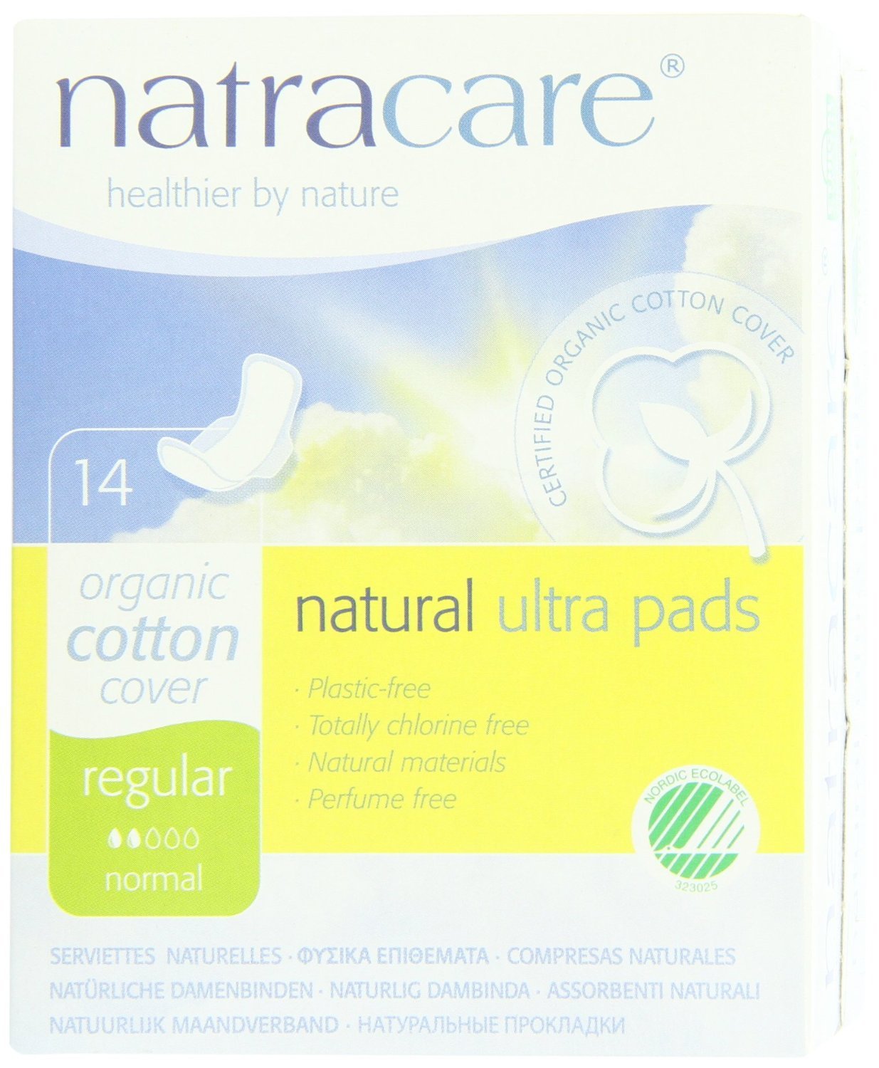 Natracare Ultra avec ailes, protections sans parfum pour peau sensible.