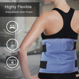 NatraCure FlexiKold utilisé sur le dos pour un contact confortable.