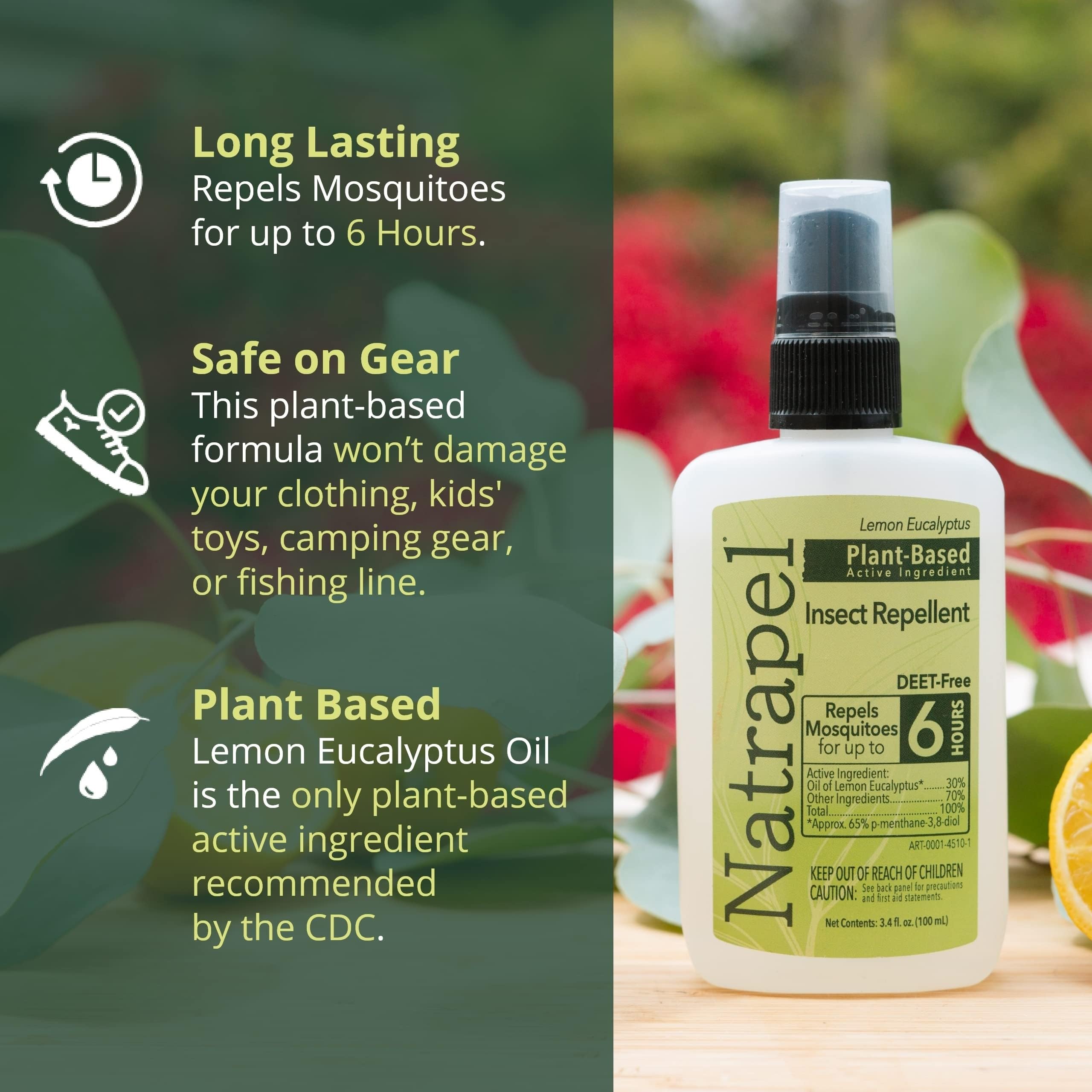 Natrapel Lemon Eucalyptus, jardin-domestique, répulsif pratique pour le jardin.