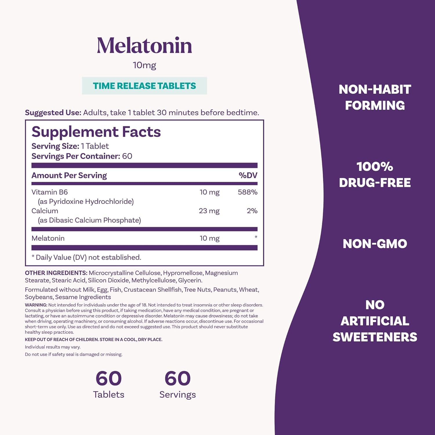 Bouteille Natrol Sommeil 10 mg, dosage facile à mesurer
