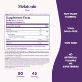 Natrol Gommes Mélatonine 10 mg sans colorants artificiels, goût naturel fraise.