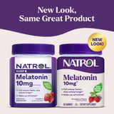 Natrol Gommes Mélatonine 10 mg texture moelleuse, aide potentielle à rester endormi.