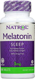 Bouteille Natrol Mélatonine 3 mg, soutien potentiel au sommeil régulier.