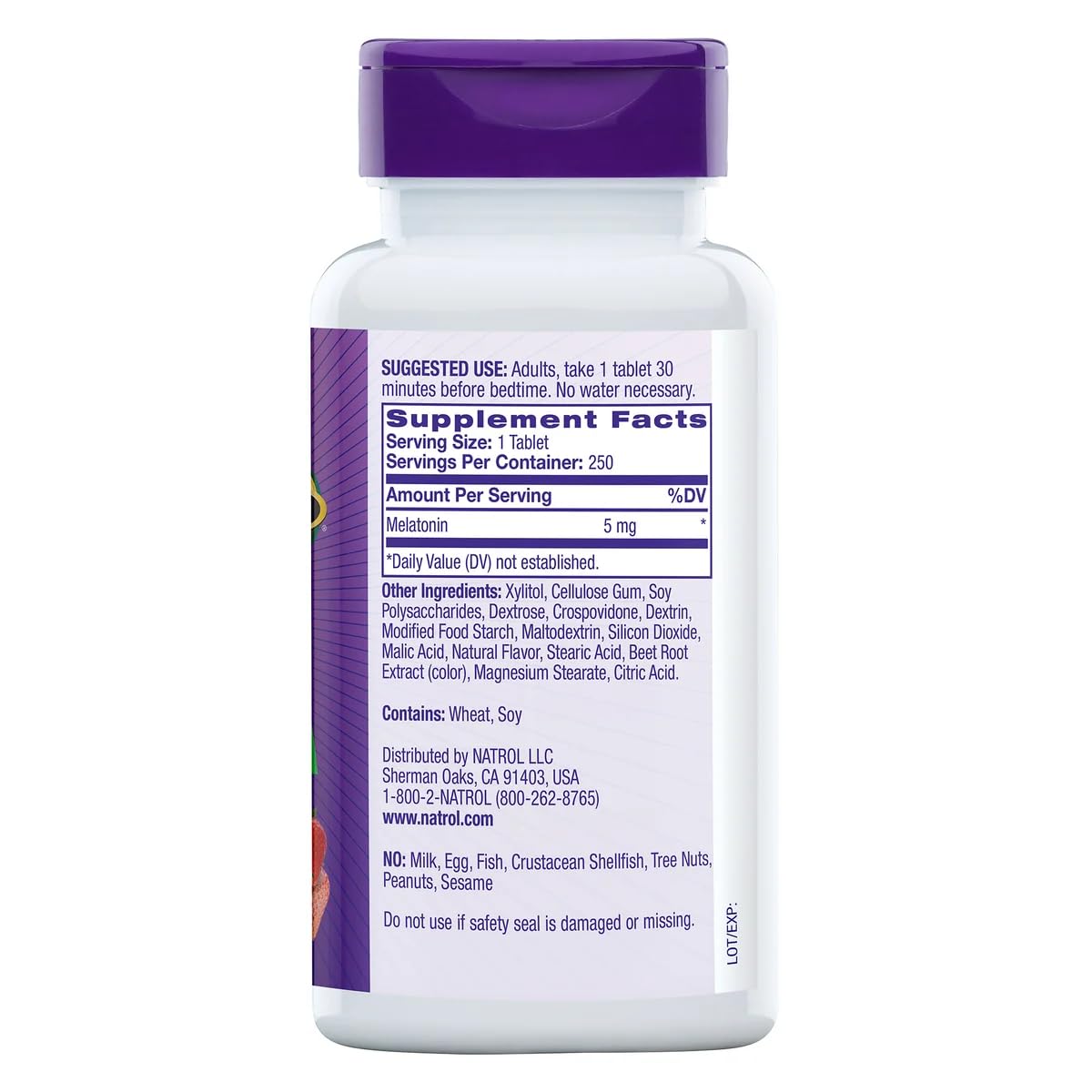 Natrol Mélatonine 5 mg – emballage 250 comprimés, format pratique