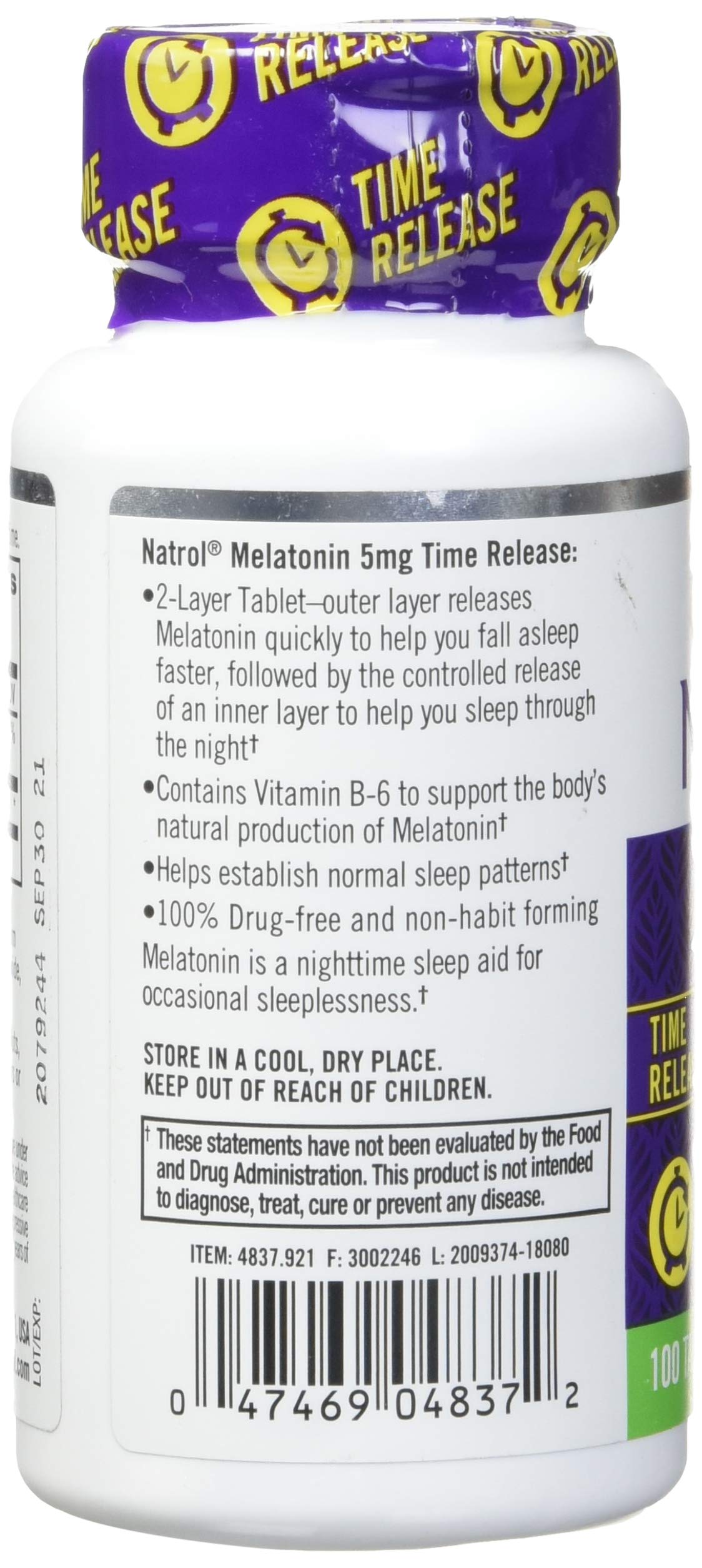 Natrol Mélatonine bouteille 90 tablettes: présentation claire pour une routine nocturne