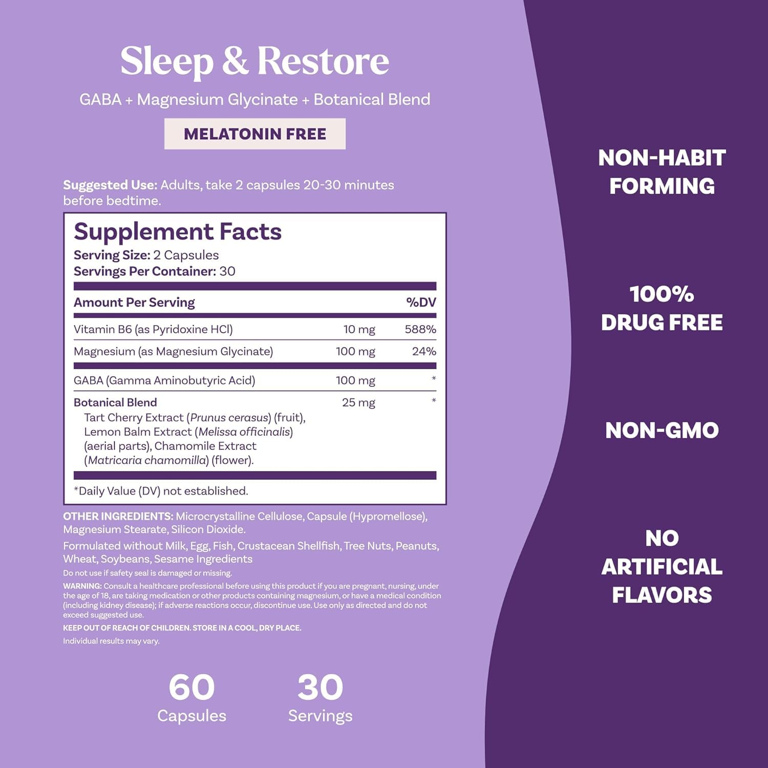 Natrol Sleep & Restore: capsules près d'un verre d'eau, utilisation nocturne pratique