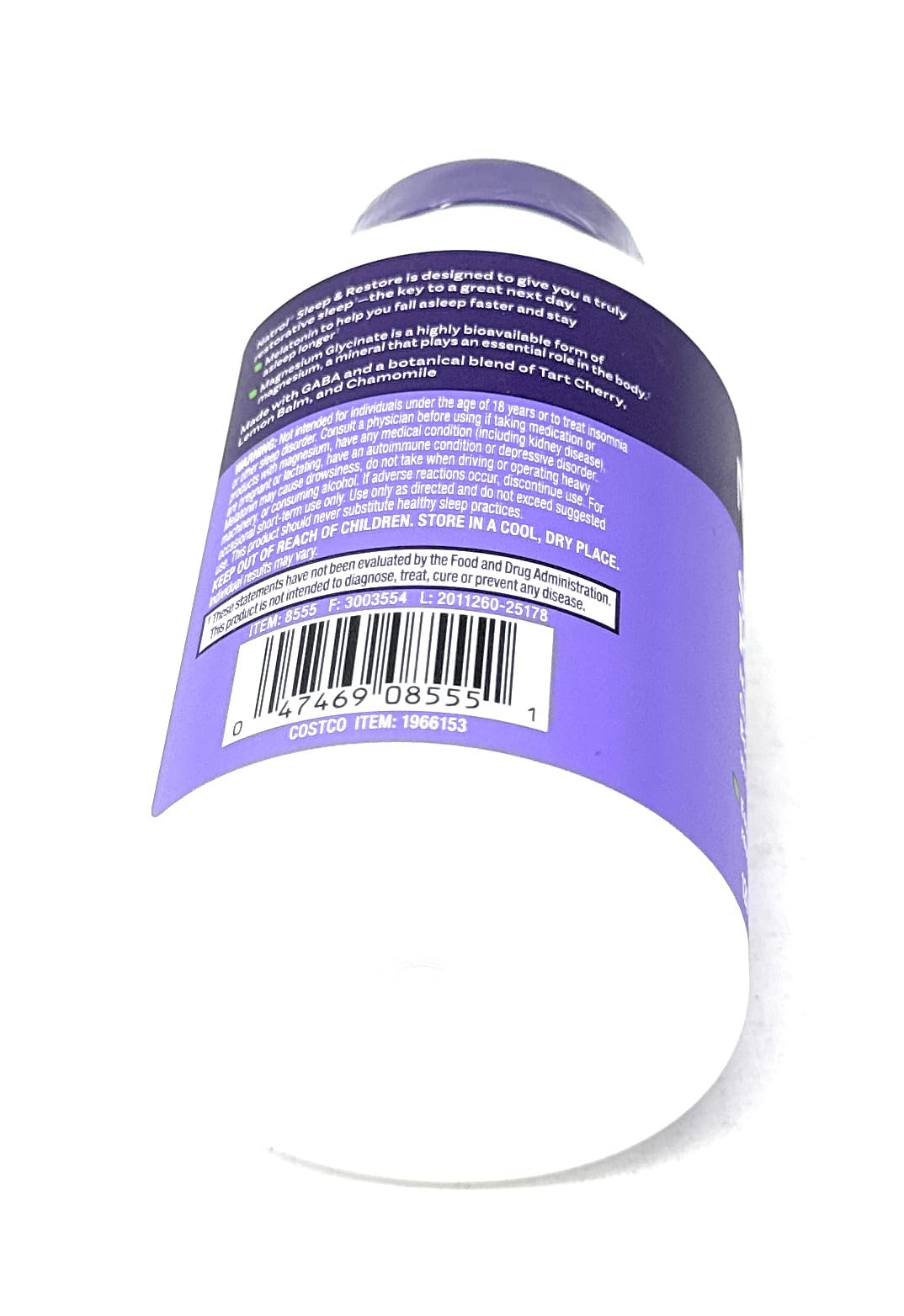 Natrol Sommeil et Restauration, emballage de 120 capsules pour une routine nocturne.