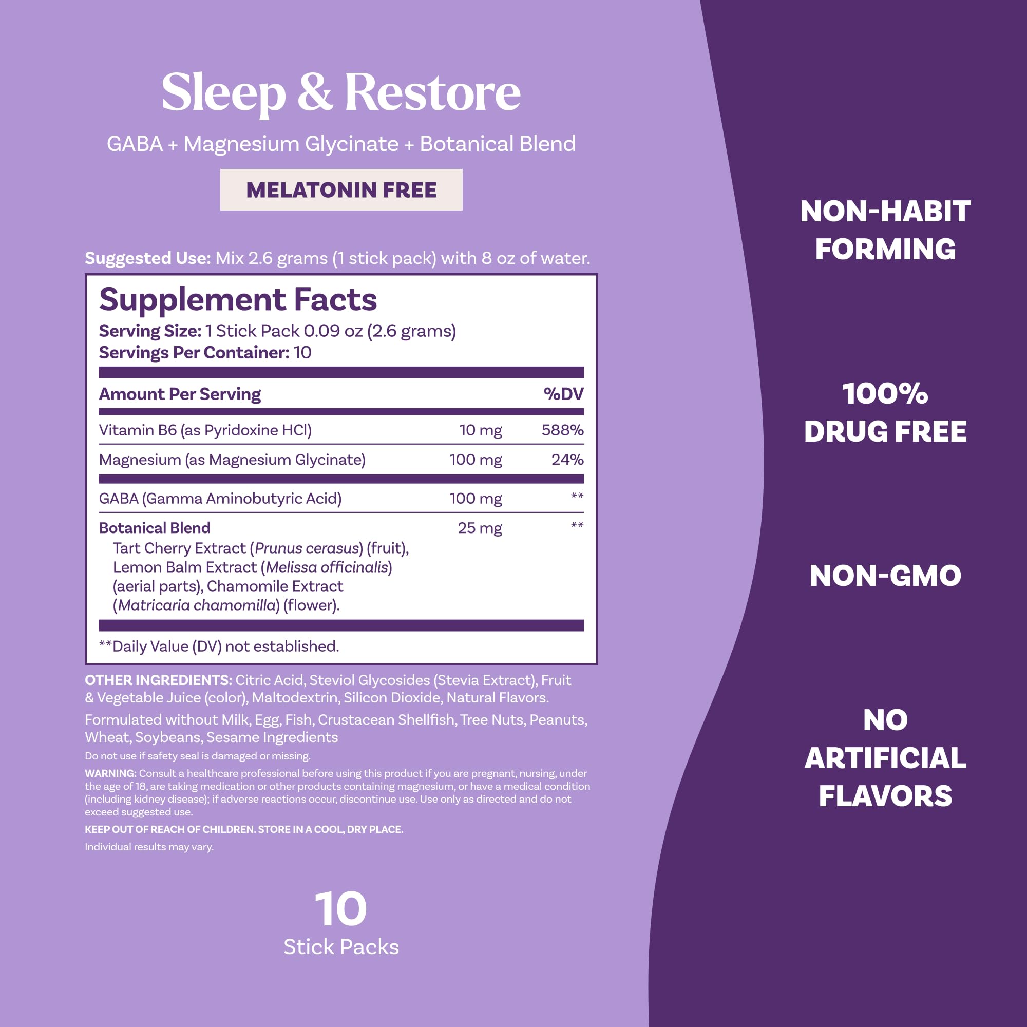 Natrol Sleep & Restore – magnésium glycinate et GABA pour la relaxation