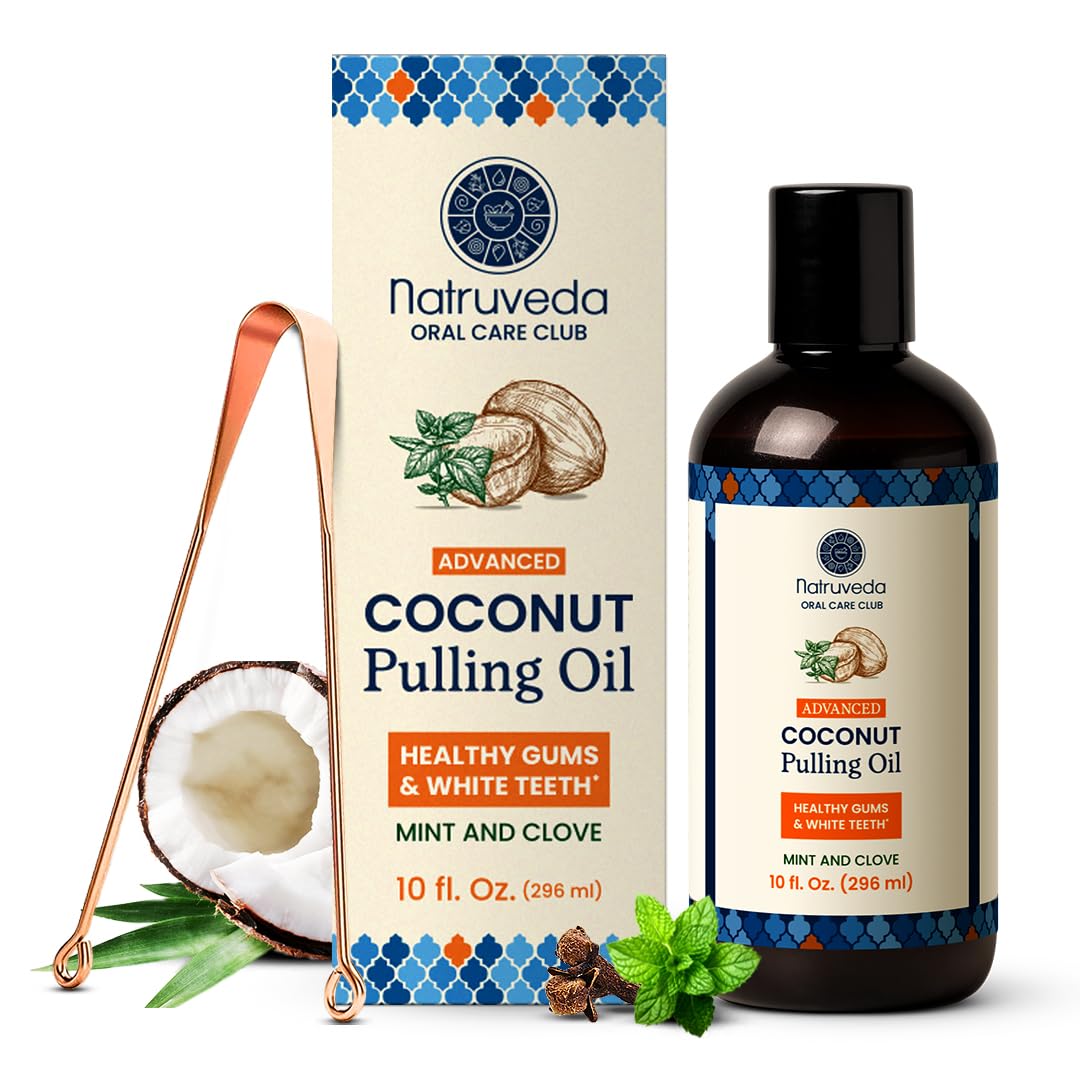 Natruveda bouteille-huile-coco-pull-dents pour rinçage quotidien apaisant