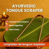 Natruveda grattoir langue cuivre, design ergonomique pour une utilisation douce.