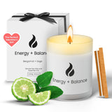 Natur IX Bougie Soja Sauge Bergamote, énergie purifiante et ambiance apaisante.
