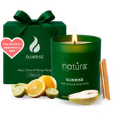 Natur IX Sunrise, bougie emballage cadeau, parfaite pour offrir et décorer.